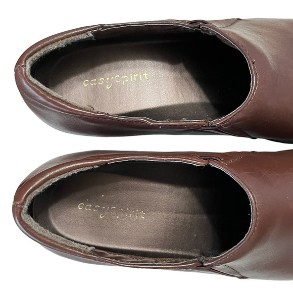 Easy Spirit “Eloize” Brown Leather Stacked Heels Size 8 Medium - Picture 10 of 14